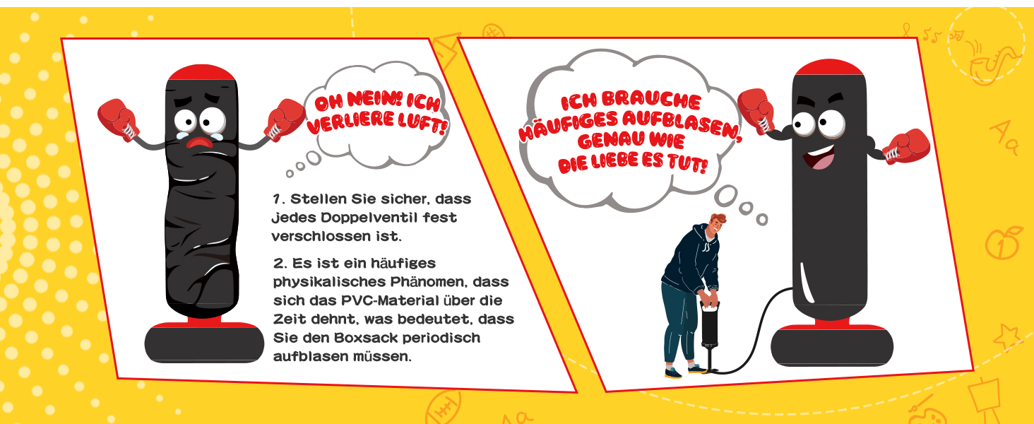 Дитячий боксерський мішок QPAU з рукавичками, надувний, 168 см, для хлопчиків та дівчаток 6-12 років, блакитний