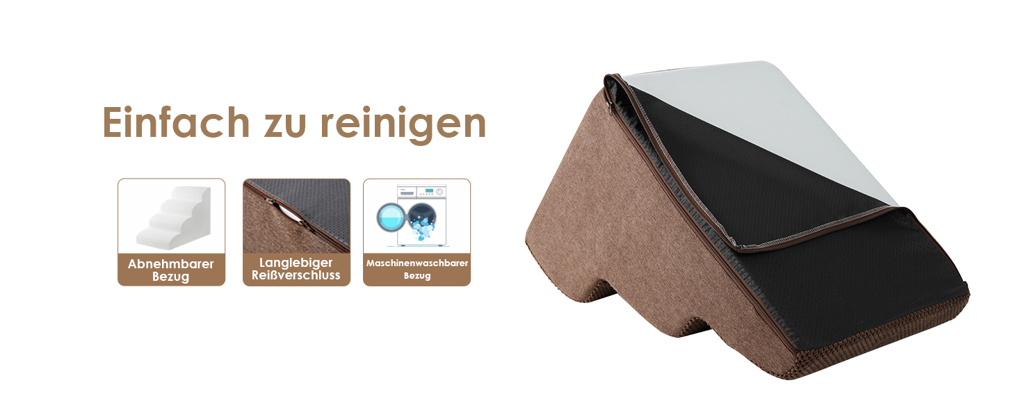 Сходинки для собак EHEYCIGA: компактні, 40 см, для маленьких собак, 3 сходинки, з миючим покриттям, сірі (T 72 x B 40 x H 50 см, коричневі)