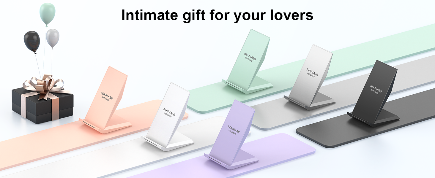 Бездротовий зарядний пристрій NANAMI Qi з адаптером USB-C 20W PD, сумісний з iPhone 17/16/15/14/13/12 Pro Max XR 8 та Samsung Galaxy S25/S24/S23/S22 (рожевий)