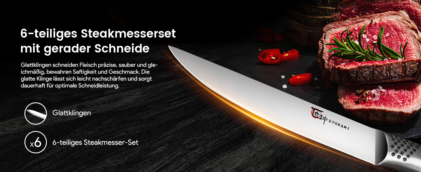 Набір кухонних ножів Messerset 7 предметів у японському стилі з магнітним блоком з акації, вуглецева сталь, нековзка ручка