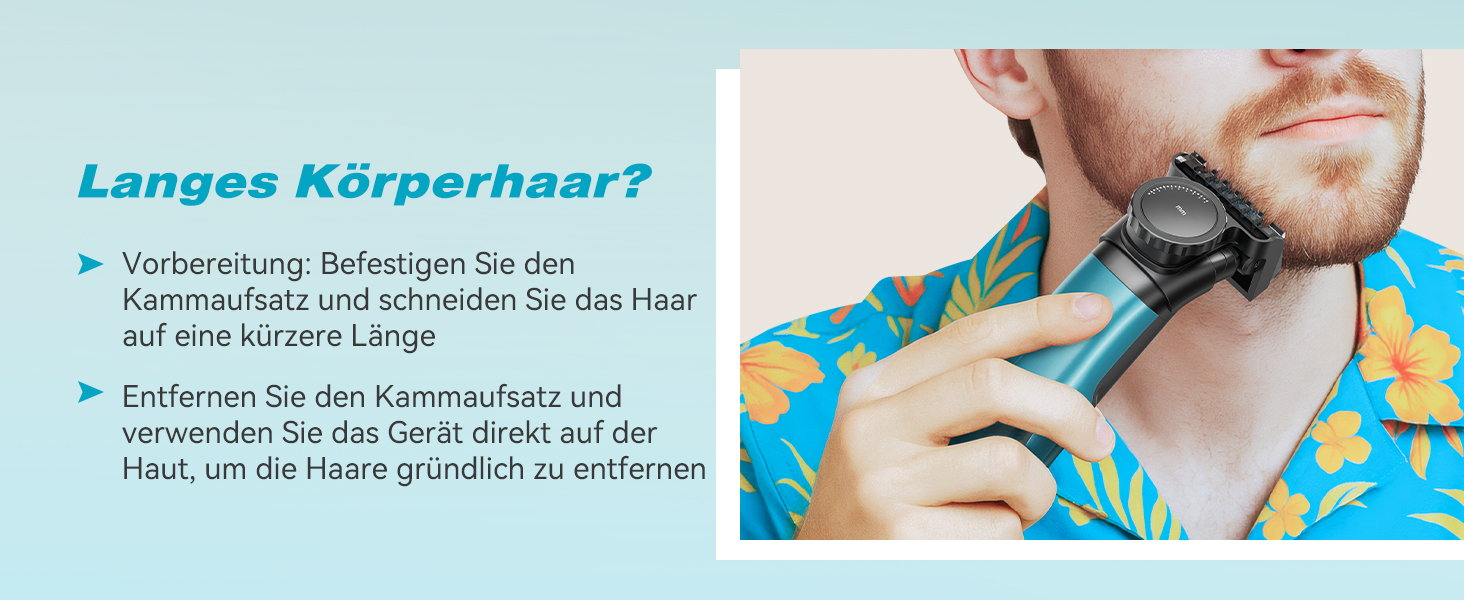 Триммер для тіла Kensen 2-в-1: для чоловіків, для інтимної зони, волога та суха, з насадками для грудей, пахв та зони бікіні