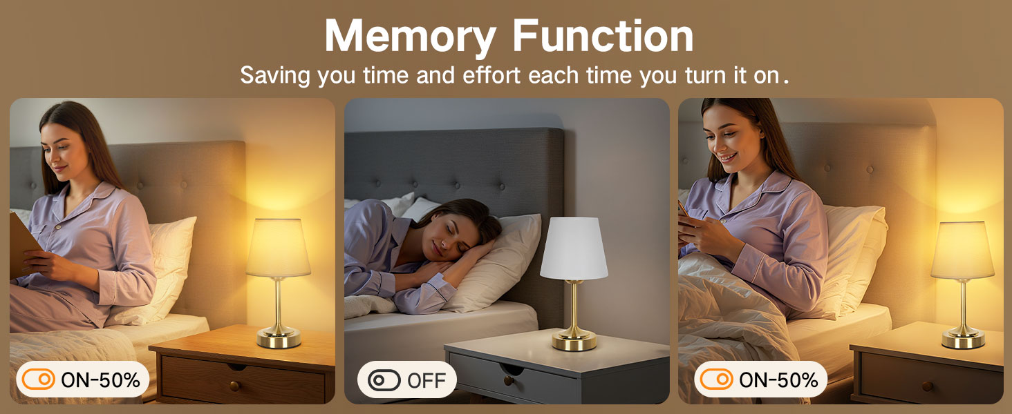 Акумуляторна LED настільна лампа OUTON з зарядкою та димером, 3 кольори світла, 4000mAh, до 60 год роботи, золота - 1 шт.