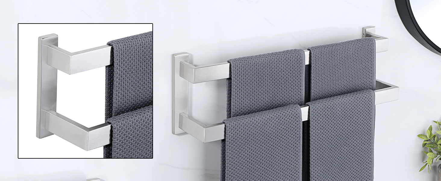 Тримач для рушників SAYAYO: настінний, багаторівневий, для ванної та кухні, 64 см (чорний)