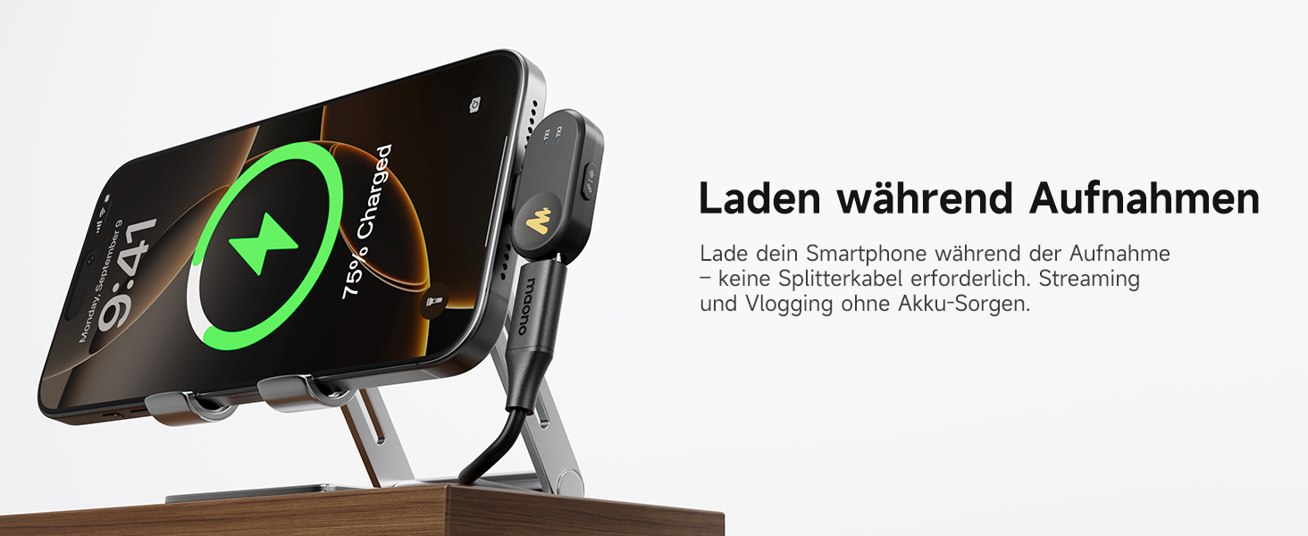 Мікрофон MAONO Wave T1 Mini USB-C: бездротовий, для iPhone/Android, з шумозаглушенням, для YouTube, Vlog, запису звуку