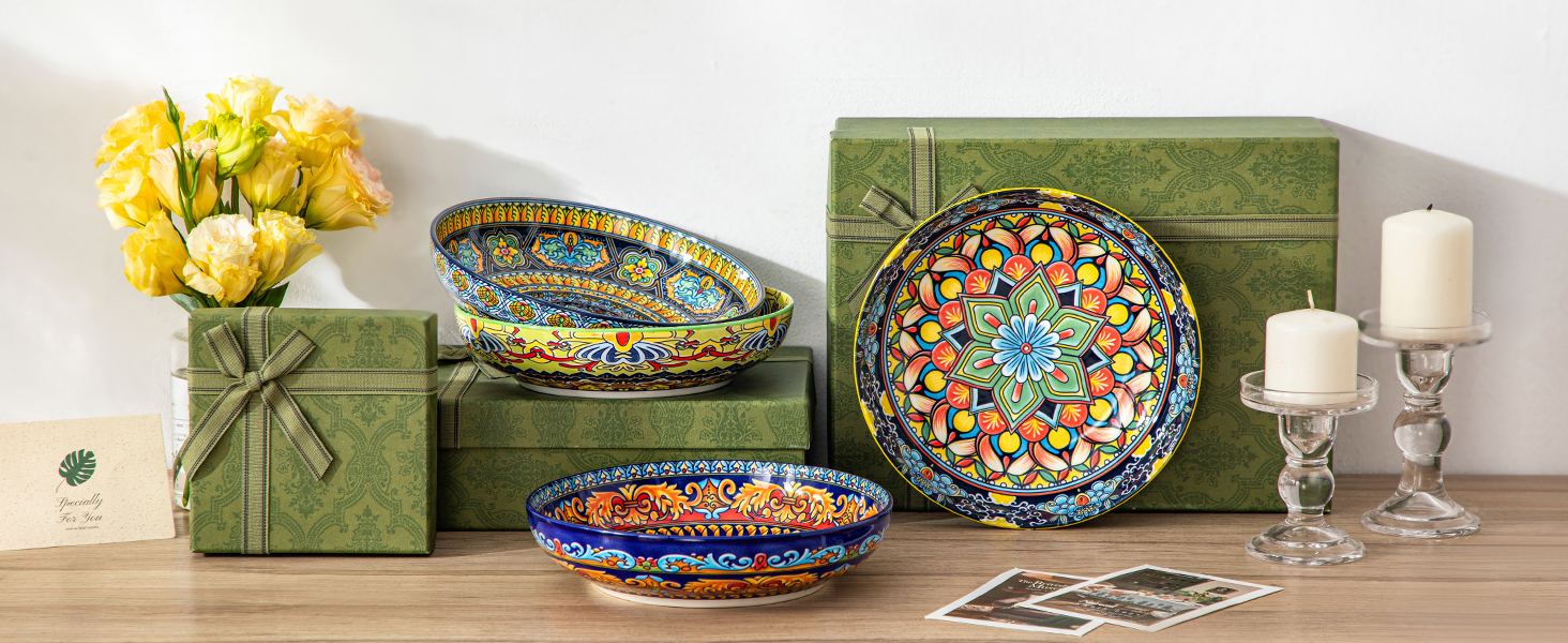 Набір супових тарілок Vancasso (6 шт) з порцеляни, 840 мл – для супу, салату, рамену, мюслі, пасти та десерту