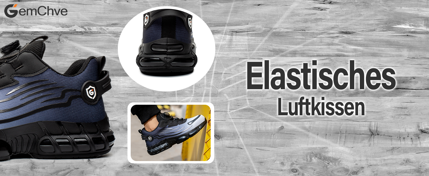 Робочі черевики: захисні черевики для чоловіків та жінок, сталевий капак, антипроколювання, легкі, спортивні, дихаючі, самозатягуючі, швидка застібка, модні, захисні черевики, розміри 36-46 EU (43 EU, синій 266)