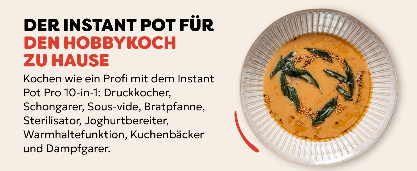 Instant Pot Pro 10-в-1: мультиварка-скороварка, 1200 Вт, 5.7 л, чорна нержавіюча сталь. 10 функцій: скороварка, плита, рисоварка, пароварка, йогуртниця, Sous Vide.