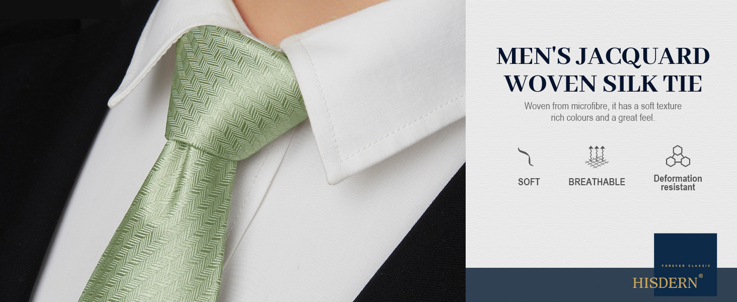 Краватки для чоловіків HISDERN: святкові краватки з кишеньковим хустинкою, класичний візерунок, в клітинку, для весілля та ділових зустрічей, блакитний колір