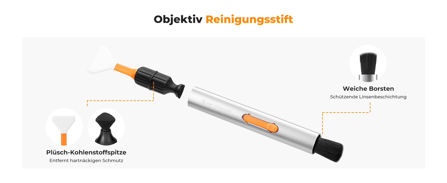 Набір для чищення об'єктивів K&F Concept 15-в-1 (з рідиною) - для фотографів