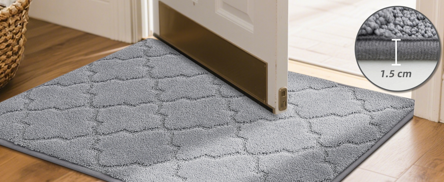 Килимок для входу COSY HOMEER 50x80 см, сірий, антиковзкий, вологостійкий,мийний килимок для дому, кухні, коридору