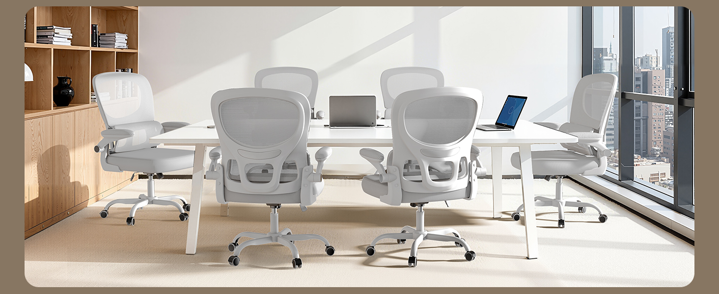 Офісний стіл Naspaulro: ергономічне крісло з регульованою підголівником, підлокітниками та підтримкою попереку. Динамічний поворотний стіл з дихаючою сіткою для дому та офісу (Сірий 2, без підголівника)