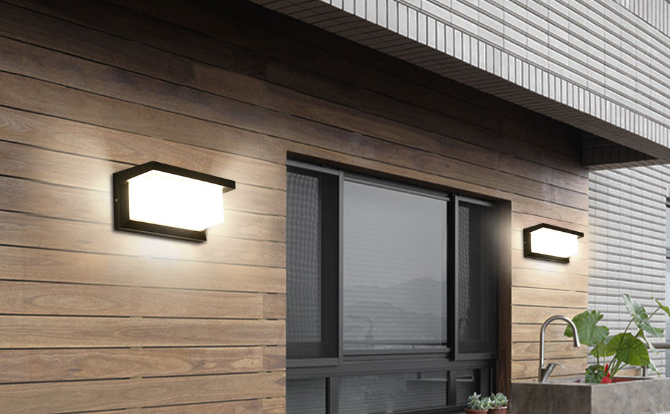 LED вуличний світильник Lightsjoy 18W, IP66, водонепроникний, алюміній, нейтрально-білий світлодіодний світильник для фасаду, тераси, гаража