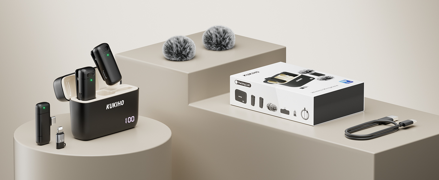 Бездротовий петличний мікрофон з зарядним кейсом, 36 годин роботи, шумозаглушення, 40 м радіус дії, Plug-and-Play для iPhone/iPad/Android/PC, YouTube, Vlog, Live-Streaming, чорний