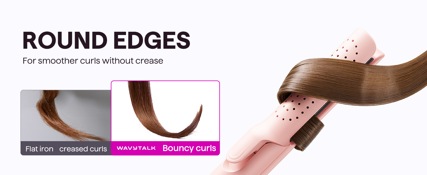 Wavytalk Airstyler: 2-в-1 випрямляч та локонова зачіска з охолодженням 360°, рожевий, нагрівання за 30 секунд