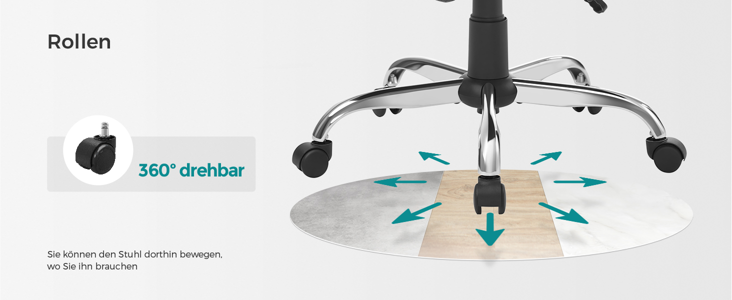 Офісний стілець SONGMICS, ергономічний, поворотний, з м'яким сидінням, регульований по висоті та нахилу, до 120 кг, чорний OBN034B01