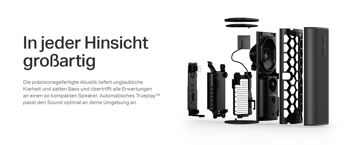 Sonos Roam 2: Портативна бездротова Bluetooth колонка, водонепроникна, чорна - 10 годин автономії
