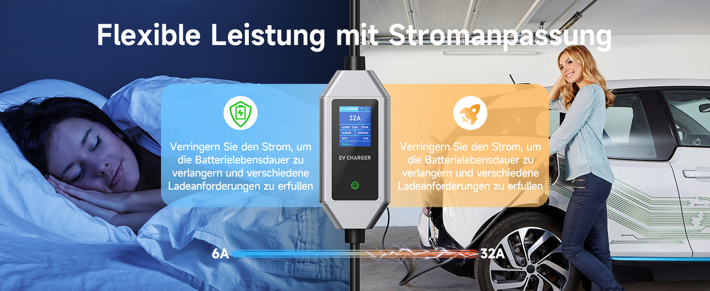 Кабель для зарядки електромобіля Type 2 Schuko 3.68kW 6м, 16A, з цифровим дисплеєм та таймером