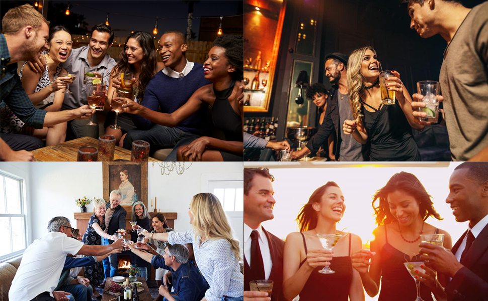 Набір для коктейлів 6 предметів з нержавіючої сталі, 750 мл, з рецептами - Барменський набір для дому, бару, вечірок