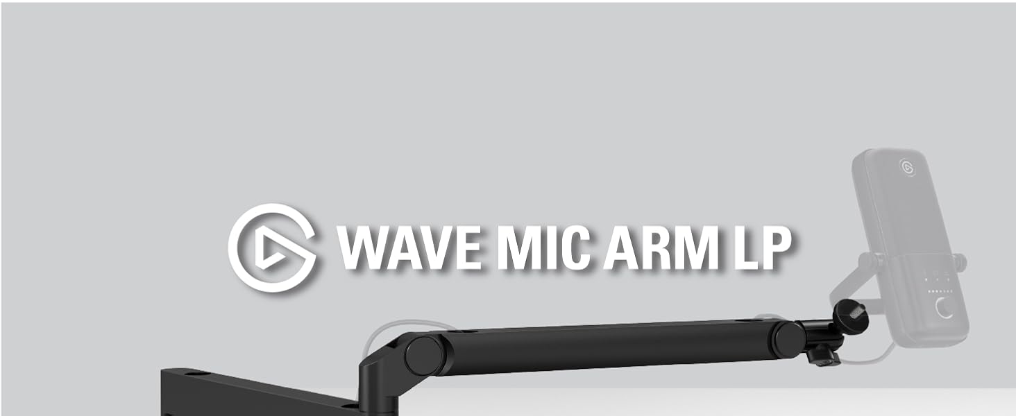 Elgato Wave Mic Arm LP White - Мікрофонна стійка Elgato Wave з низьким профілем, білий колір, для подкастів, стрімінгу, геймінгу та офісу