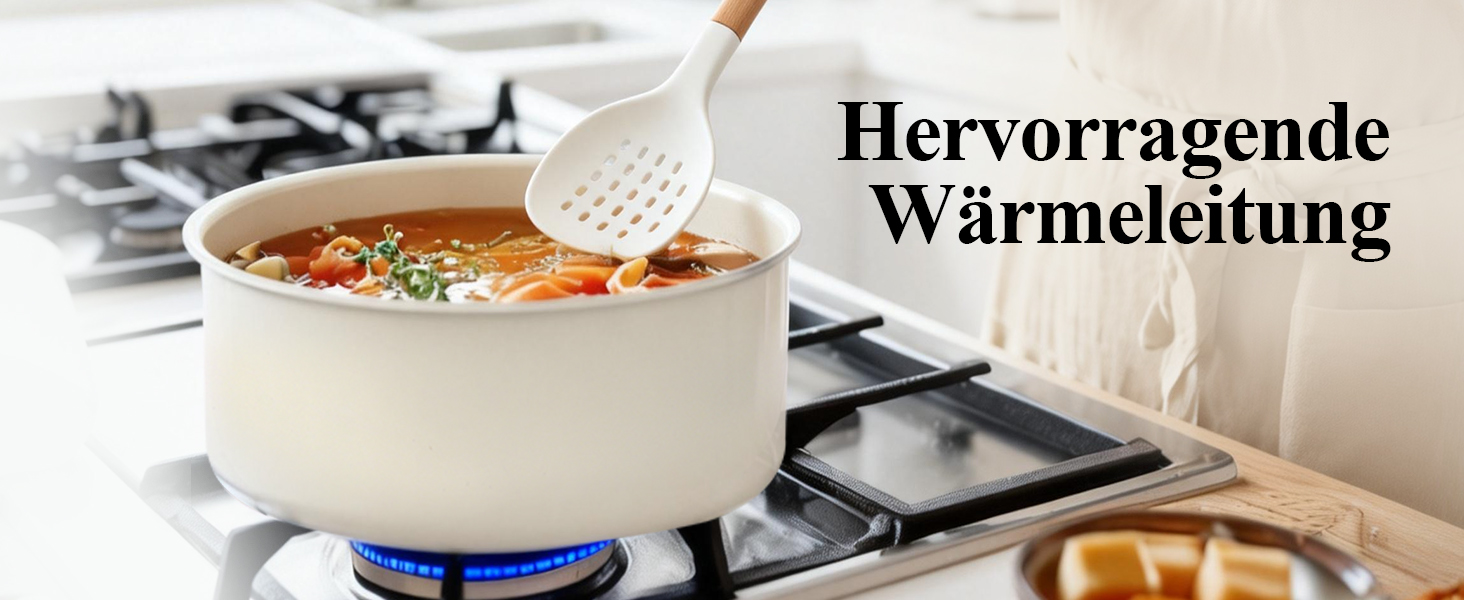Набір посуду Chef Power 19 предметів: каструлі та сковорідки з titan-керамічним антипригарним покриттям та знімними ручками, білий (для всіх типів плит, підходить для духовки)