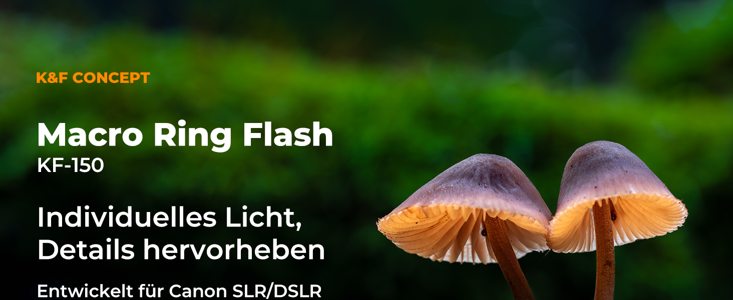 Кільцевий спалах K&F Concept TTL для Canon SLR/DSLR з підтримкою AF-допомогою, лічильник світла 14