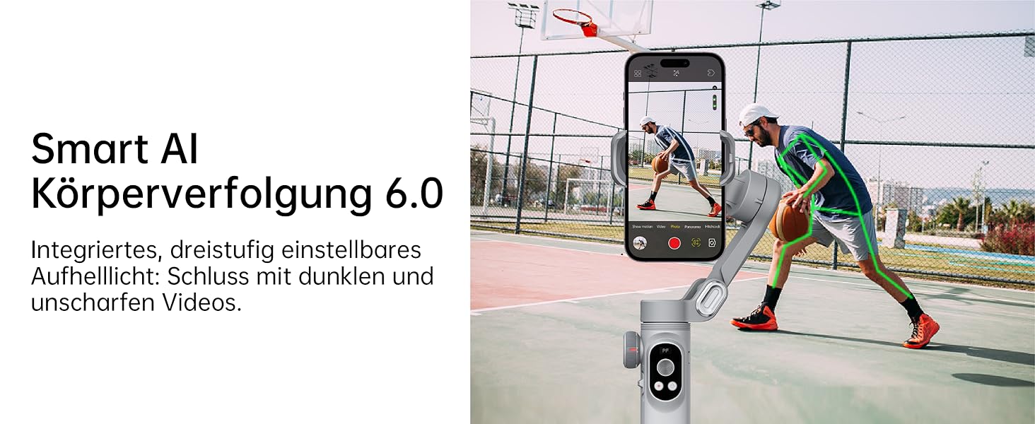 Стабілізатор для смартфона AOCHUAN Smart X Pro (3-осьовий, з RGB-підсвічуванням, для iPhone/Android)