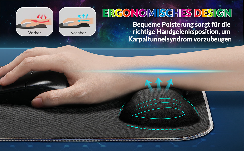 Килимок для миші ігровий Gimars RGB XXL 800x300x5mm з підсвічуванням 12 LED, водовідштовхувальна поверхня, протиковзкий гумовий низ, чорний