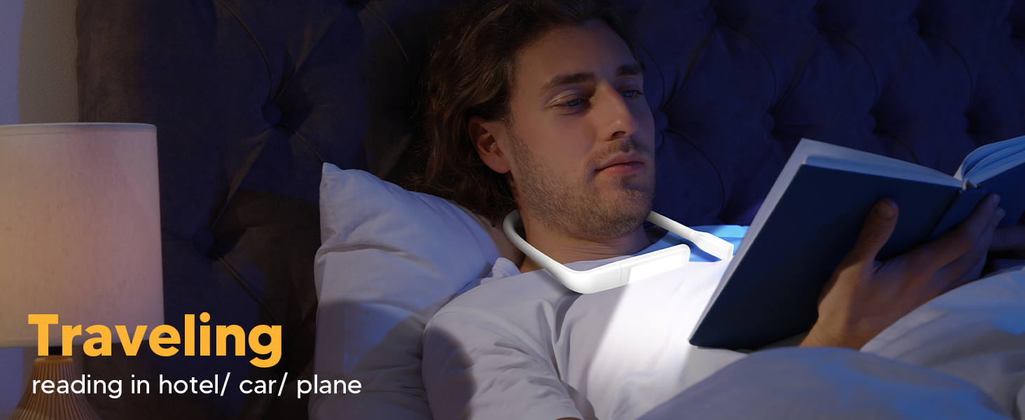 LED лампа на шию для читання Buch - 3 кольори, для в'язання, рукоділля, подарунок чоловікові. Біла