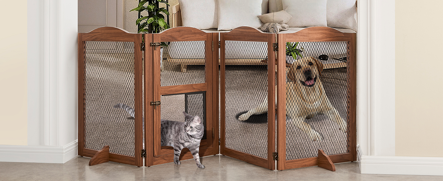 Захисний бар'єр для каміну Unipaws, огорожа для собак, перегородка, 6 панелей, без свердління, білий (коричневий)