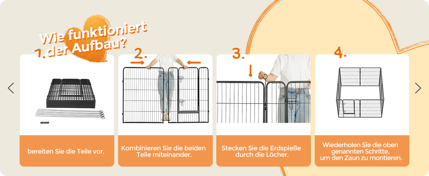 Вольєр для тварин Feandrea Freilaufgege, XXL (77 x 100 см), чорний, з 8 панелей, DIY, для дому та вулиці