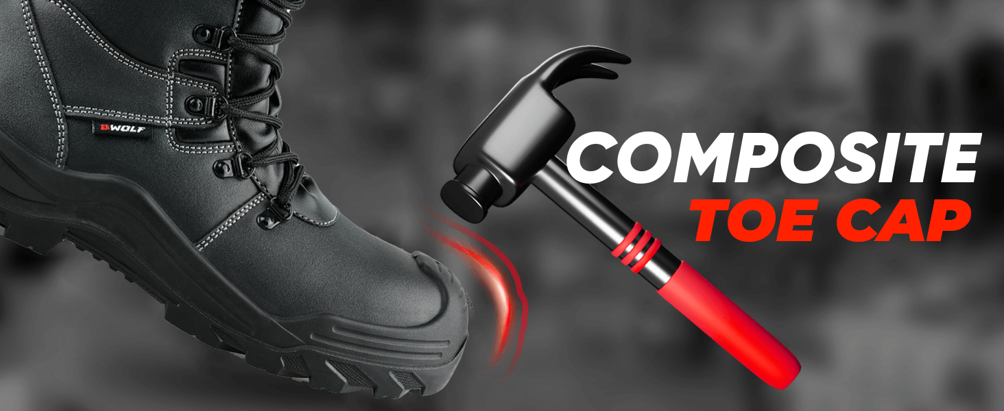 Черевики робочі зимові чоловічі BWOLF GRIZZLY S3, водонепроникні, оліостійкі, антиковзаючі, з Reflect-технологією та ергономічною підошвою, 40 EU, чорні