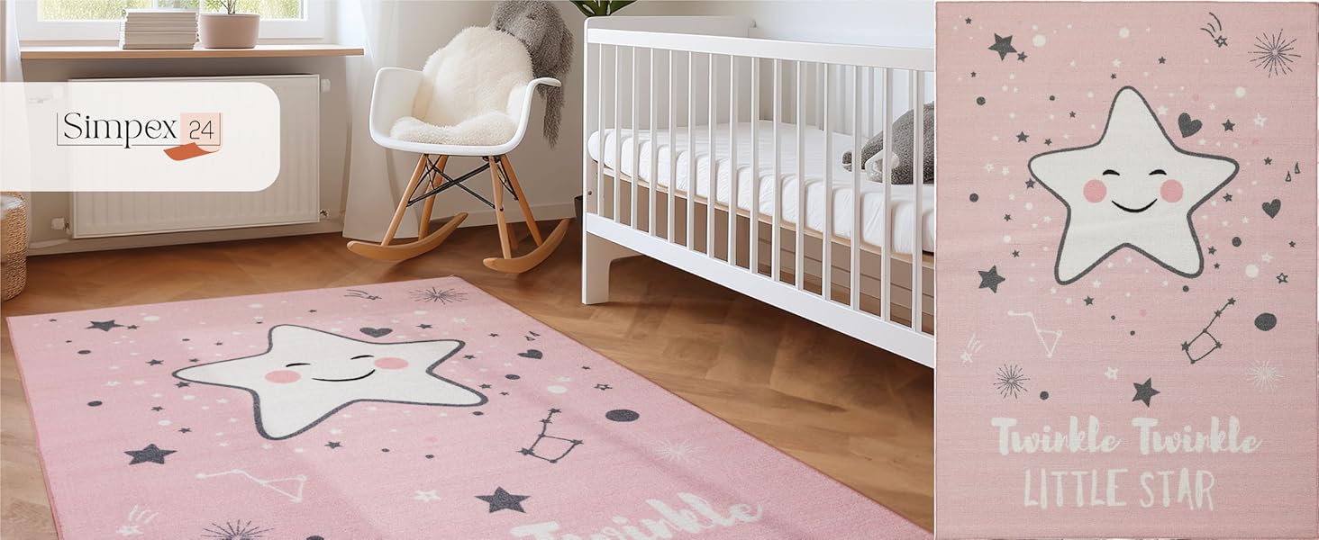 Дитячий килим SIMPEX KinderTeppich, принцеса, рожевий, 80x120 см, для дівчаток, в кімнату