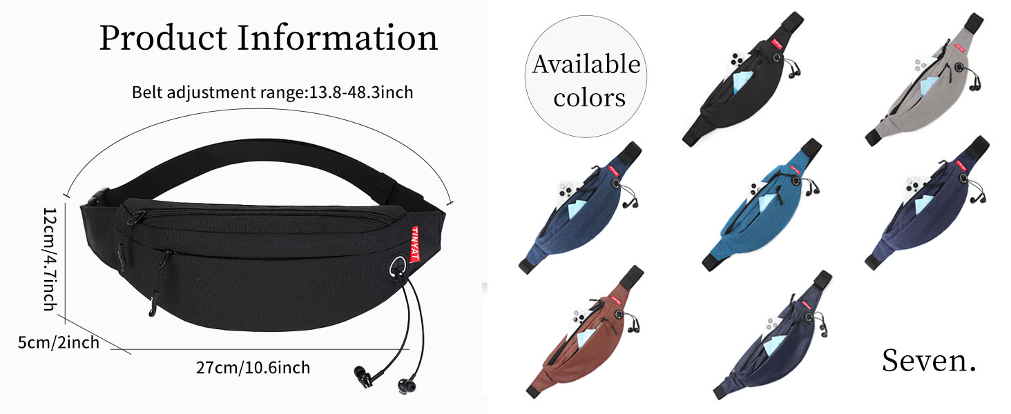 Поясна сумка TYNAT для туризму та спорту (сіра, блакитна), T201