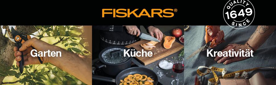 Універсальні ножиці Fiskars Antihaft з антипригарним покриттям, 21 см, титанове напилення, нержавіюча сталь, біло-помаранчеві, 1004721