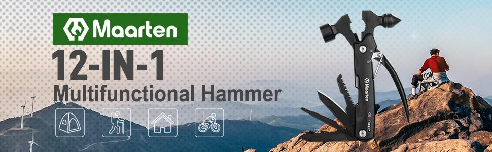 Мультитул 14-в-1 для чоловіків: кемпінговий аксесуар, подарунок на день народження, Різдво, подарунок для тата. Мультиінструмент-молоток для виживання