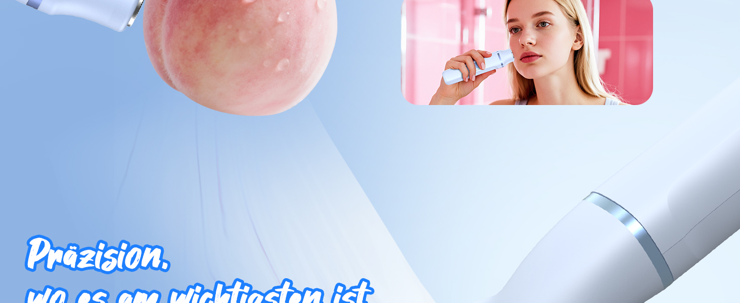 Електричний жіночий триммер 3-в-1 для тіла та інтимної зони з LED-дисплеєм, IPX7, USB, (Блакитний)