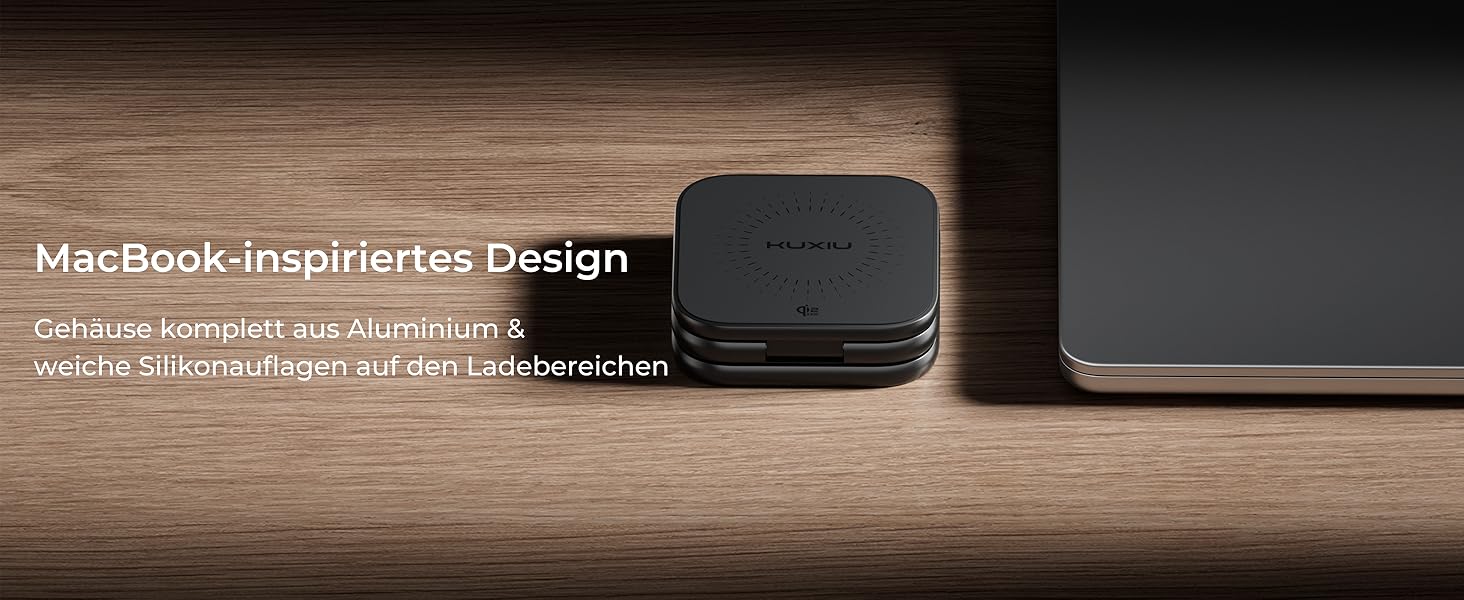 Зарядна станція KU XIU X40 Turbo Qi2.2 25W 3-в-1 для iPhone 17/16/15/14/13/12, Apple Watch та AirPods, складна бездротова зарядка, алюмінієвий адаптер GaN 45W (Чорний)