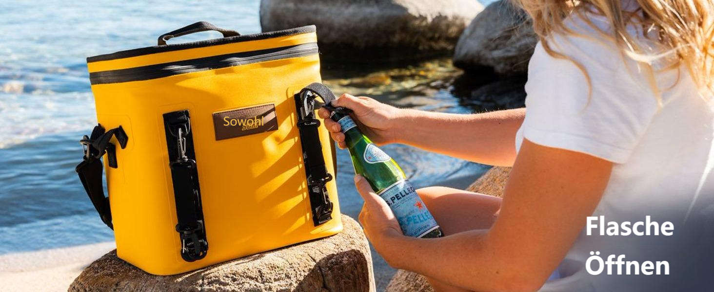 Thurso SURF Soft Cooler 24 Can — Термосумка для напоїв на 24 банки, 48 годин ізоляції, водонепроникна, для пляжу, кемпінгу, каякінгу, паделбордингу (сірий/чорний)