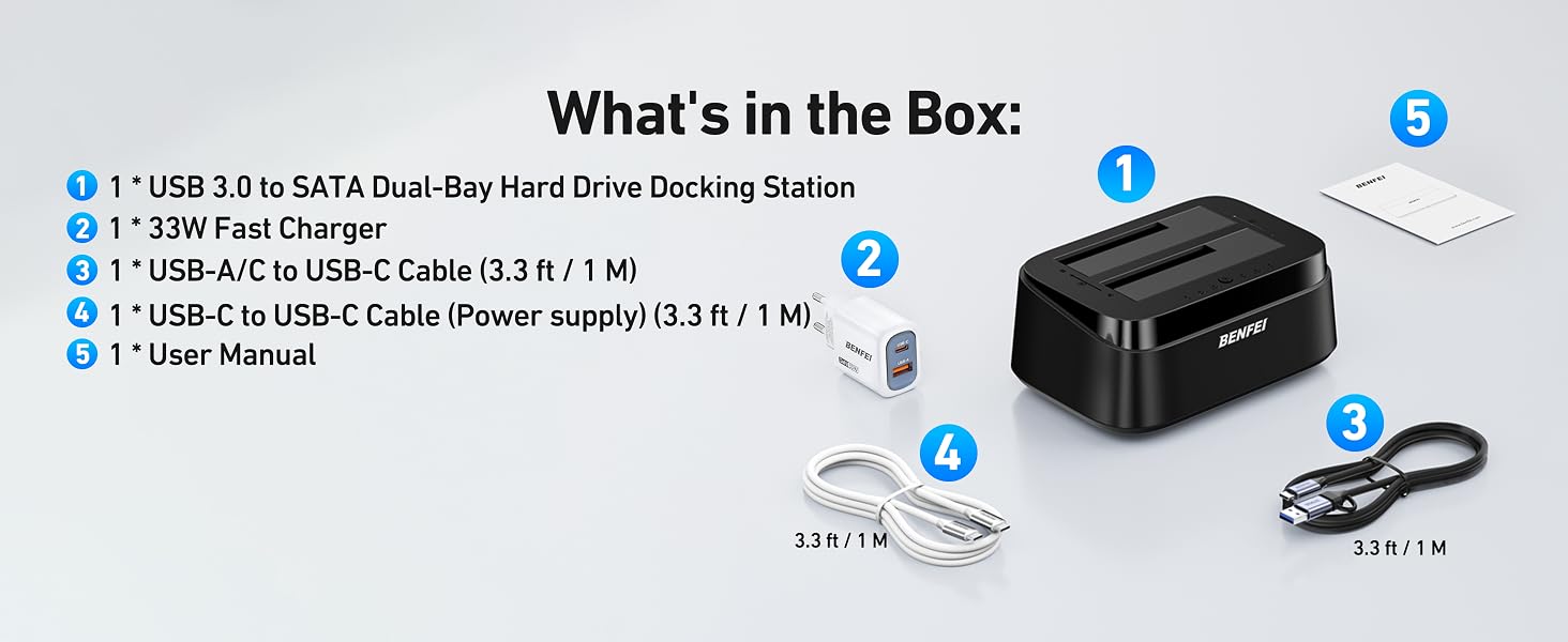 Док-станція BENFEI USB-C для HDD/SSD 2.5