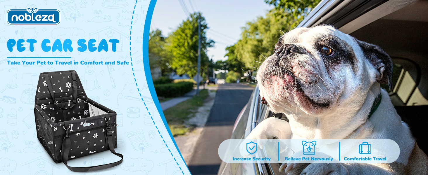 Автомобільний крісло-переноска для собак та котів Nobleza, 40x34x25 см, чорний