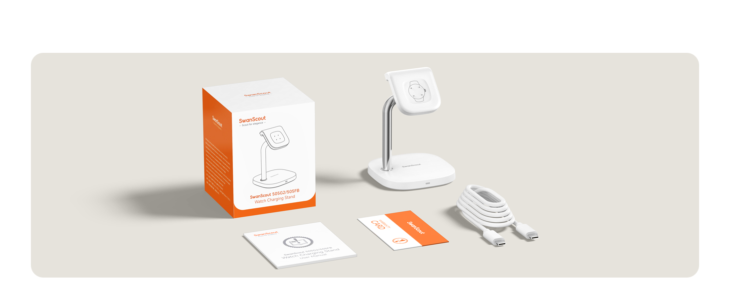 Зарядна станція SwanScout для Google Pixel Watch 3/2 (Не підходить для Pixel Watch 1), SwanScout 505G2, магнітний швидкий зарядний пристрій для Pixel Watch 3/Pixel Watch 2