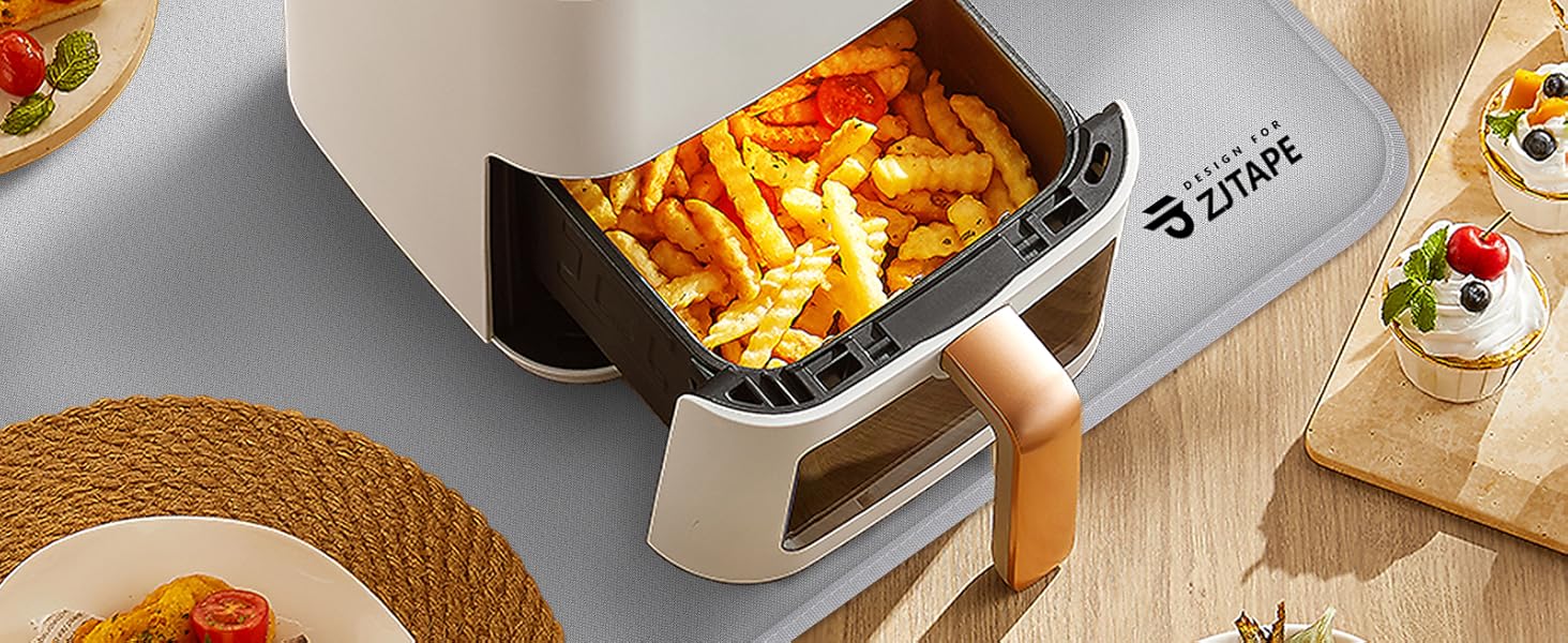 Термостійкий килимок для захисту від нагрівання 60x40 см, вогнестійкий килимок для кухонних стільниць, силіконовий килимок, неслизький та водонепроникний для аір-фрі, кавомашини (50x30 см, чорний)