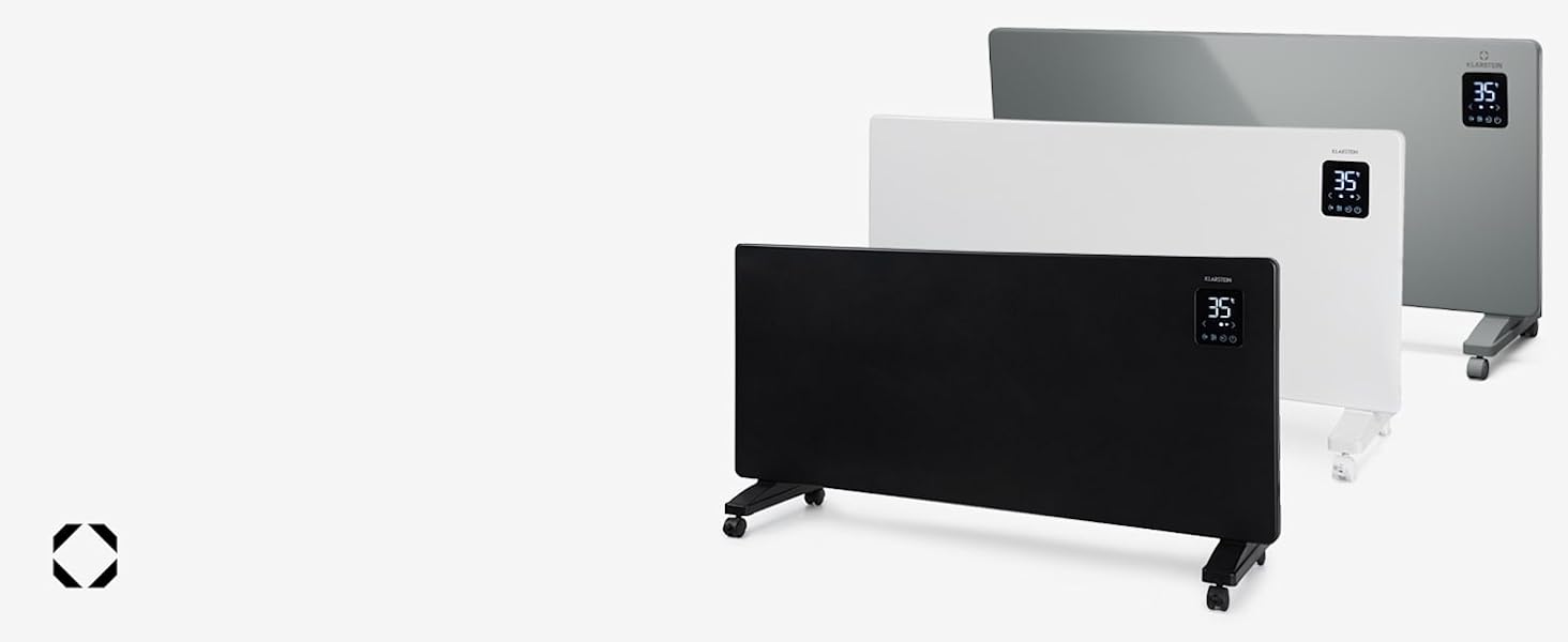 Конвекторний обігрівач Klarstein Bansin Smart 2500W з керуванням через додаток, X-подібний нагрівальний елемент, захист від перегріву, IP24, сірий
