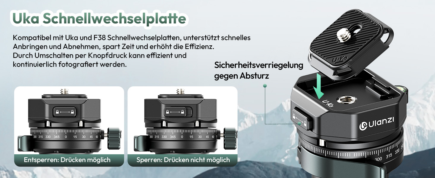 Штатив для камери ULANZI JJ05 GlideGo 184 см з карбону, складаний, з поворотним центральним стовпом, легкий, для DSLR, 360° кульковий голівкою, швидка пластина, вантажопідйомність 18 кг