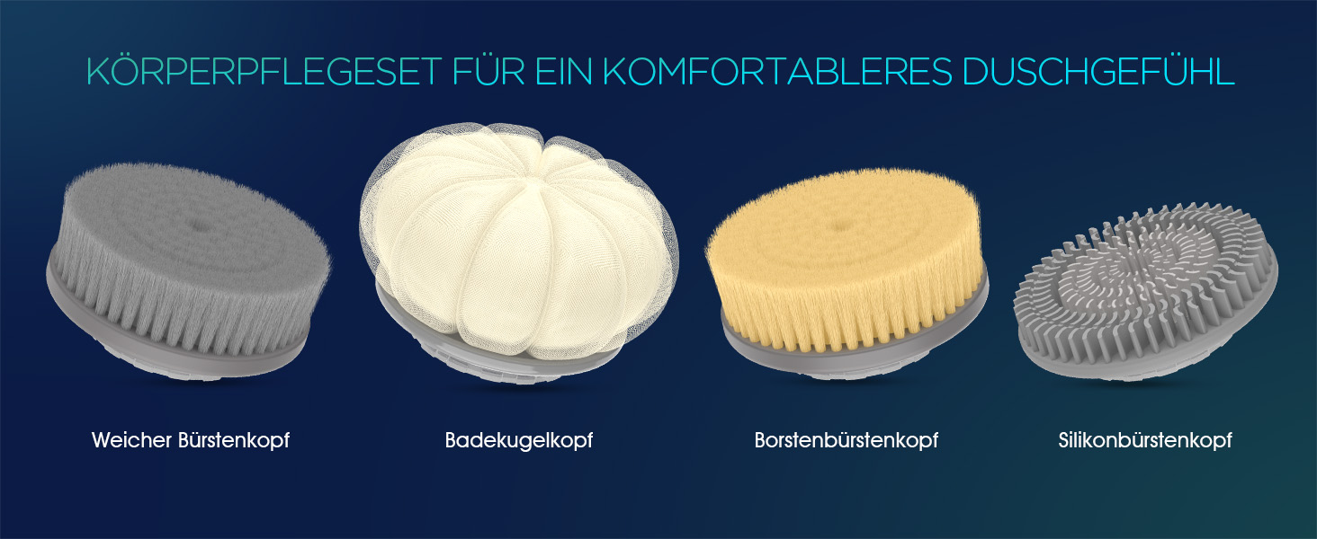 Електрична щітка для спини VOYOR BC300 (сіра): для скрабу та масажу тіла, водонепроникна, USB-зарядка