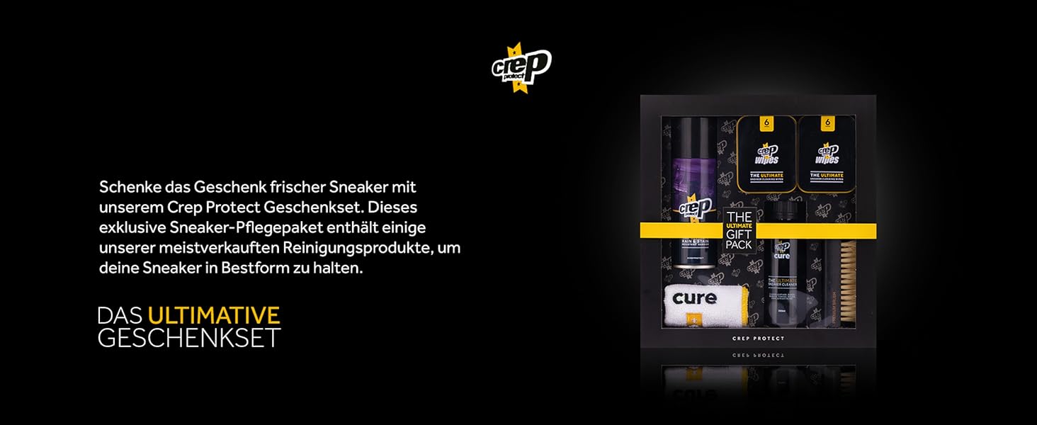 Подарунковий набір Crep Protect для догляду за взуттям: захисний спрей, очищувач для кросівок, серветки для швидкого чищення, преміум-щітка та мікрофібра