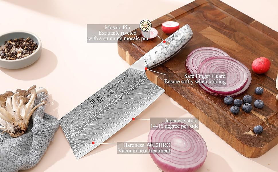 Японський ніж SHANGDAO Kiritsuke 20 см з 67 шарів сталі, ніж для м'яса та нарізки, суші-ніж, подарунок для кухні