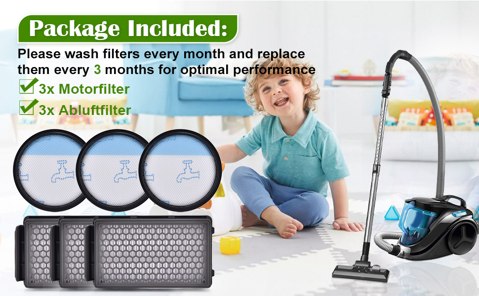 Фільтри HEPA для пилососів Rowenta Compact Power Cyclonic Force (ZR005901) - набір 3 шт.