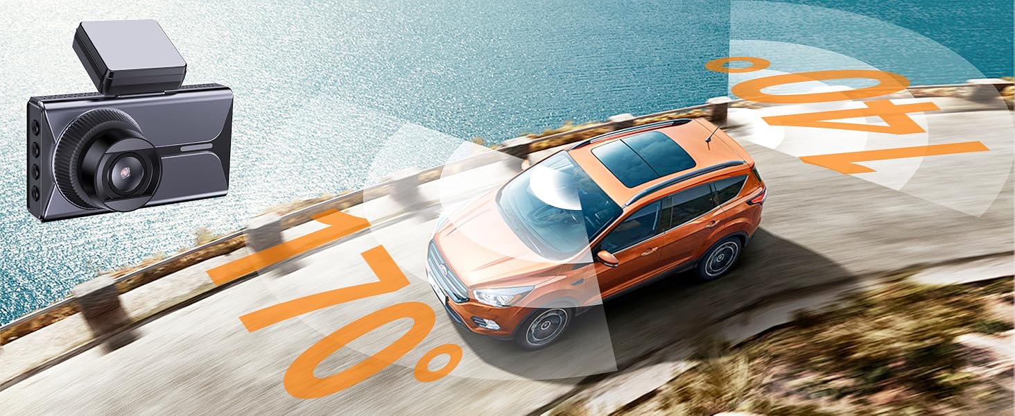 Відеореєстратор Antfutre Dashcam Auto Vorne Hinten 4K+1080P з GPS, WiFi, HDR, G-Sensor, 24/7 Parküberwachung, Loop-Aufnahme MXC-857-64GB