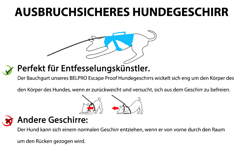 Шлейка для собак BELPRO, багатоцільова, анти-вислизання, світловідбиваюча, регульована, міцна, з ручкою, для великих/активних собак (Чорний, L)